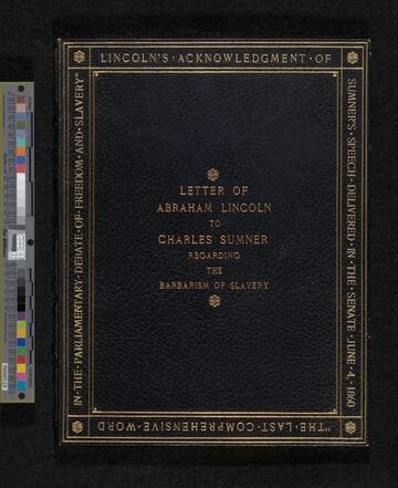 Abraham Lincoln, Springfield, Illinois, letter to Charles Sumner