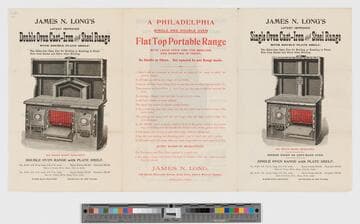 James N. Long's latest improved double oven cast-iron and steel range