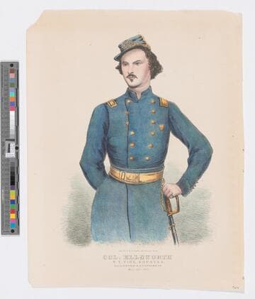 Col. Ellsworth N. Y. Fire Zouaves, assassinated in Alexandria Va. May 24th 1861