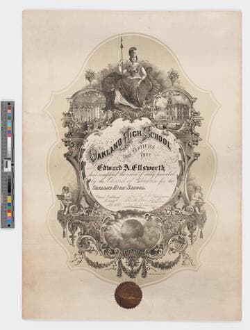 Oakland High School this certifies that Edward A. Ellsworth