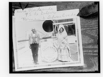 Glass negative copy of Mrs. Rudecinda Florencia Sepulveda de Dodson, and Roman de Sepulveda