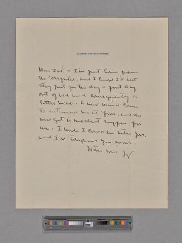 Willa Cather. To Zoë Akins