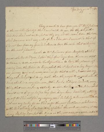 Donnellan, Anne. Letter to Elizabeth (Robinson) Montagu
