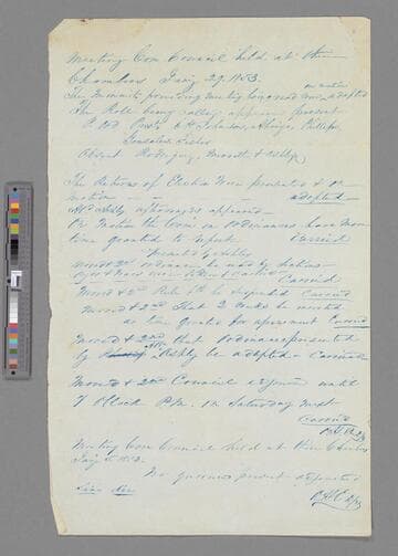 Meeting Minutes Jan'y 29, 1853