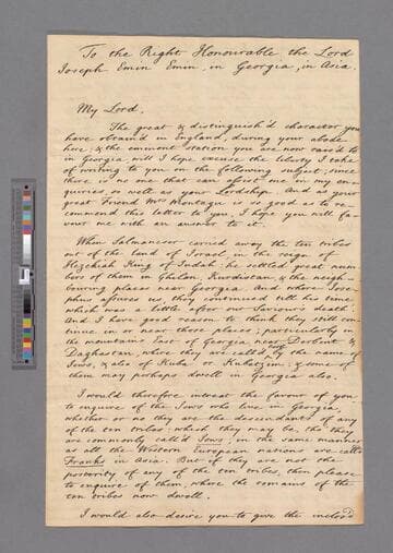 Collet, John. Letter to Joseph Emin