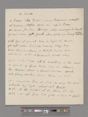 [Unknown author]. To Laura: [a poem in 5 stanzas of 4 lines each]