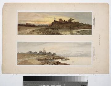 The road to the village. ; Fishermen's houses, Cape Cod