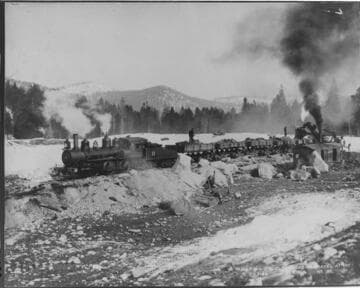 Stone & Webster #11 is working the gravel pit in the Basin in February 1913