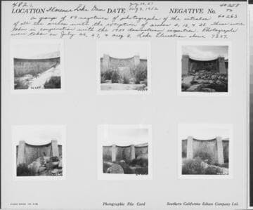 Big Creek, Florence Lake Dam - Photograph showing Intrados of Arch #6.  Taken in conjunction with 1951 inspection