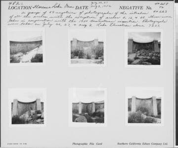 Big Creek, Florence Lake Dam - Photograph showing Intrados of Arch #3.  Taken in conjunction with 1951 inspection