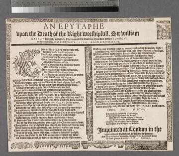 An epytaphe vpon the death of the Right worshipfull, Sir william Garrat Knight: and chiefe alderman of the Queenes Maiesties Citie of London. Who deceased the. 27. of September. 1571. anno aetatis sue. 64