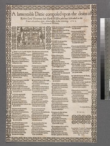 A lamentable dittie composed vpon the death of Robert Lord Deuereux late Earle of Essex, who was beheaded in the Tower of London, vpon Ashwednesday in the morning. 1601. To the tune of Welladay