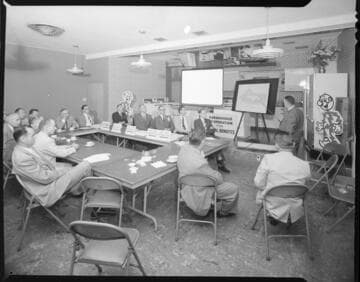 Staff meeting with presentation