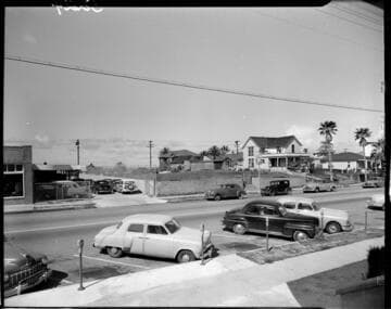 Metered parking for cars on a commercial/residential street