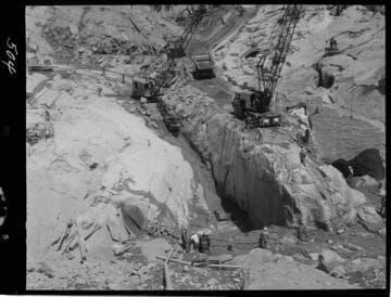 Big Creek - Mammoth Pool - General view of cutoff excavation