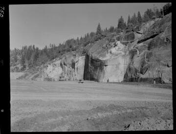 Big Creek - Mammoth Pool - General view of east abutment upstream of axis