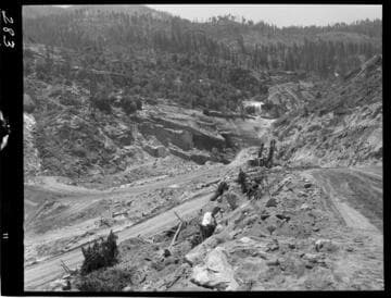 Big Creek - Mammoth Pool - East abutment after blasting