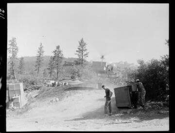 Big Creek - Mammoth Pool - Helicopter taking off from Soils Laboratory site