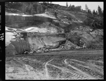 Big Creek - Mammoth Pool - Drilling for dental work on east abutment