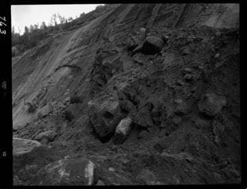 Big Creek - Mammoth Pool - Slot thru rock toe for piezometer tube pipe