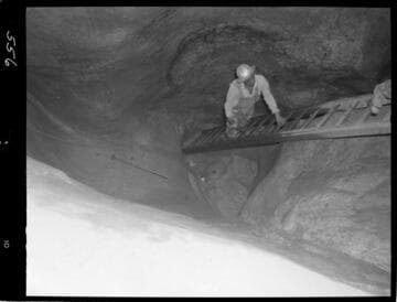 Big Creek - Mammoth Pool - General view of rock structure in bottom of cutoff trench
