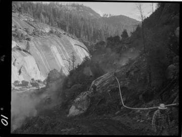 Big Creek - Mammoth Pool - Drilling on dam access road