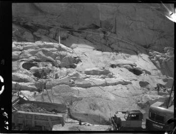 Big Creek - Mammoth Pool - Grout curtain drilling on East abutment of cutoff trench