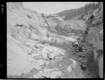 Big Creek - Mammoth Pool - General view of cutoff excavation