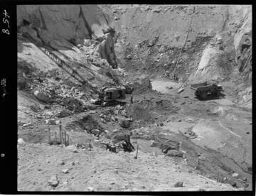 Big Creek - Mammoth Pool - General view of cutoff excavation