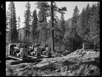Big Creek - Mammoth Pool - Standby construction power behind Mess Hall