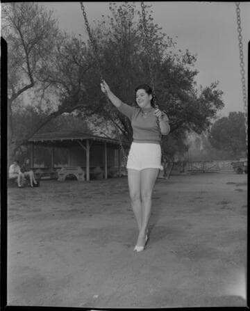 Young lady in shorts