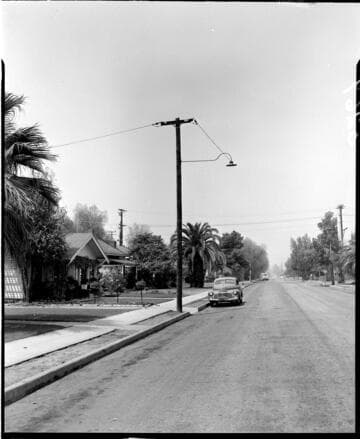 Street light in a residential area