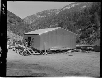 Big Creek - Mammoth Pool - Warehouse under construction at powerhouse area