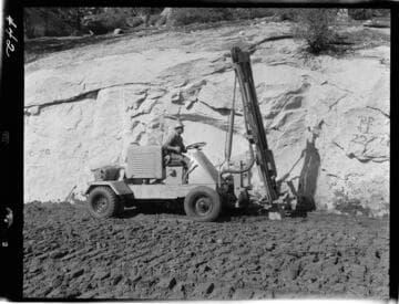 Big Creek - Mammoth Pool - Demonstrating hand operated compacting tools