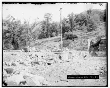 The construction site of Kaweah #2 Hydro Plant power house