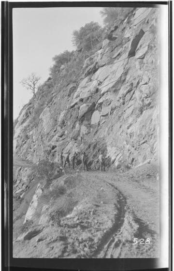 A construction crew building a road at Kaweah