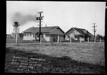 Dwellings for attendants at Magunden Switching Center (new house to left)