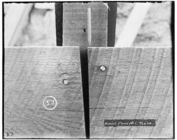 Close-up of a joint on flume #1 of Kaweah #2 Hydro Plant