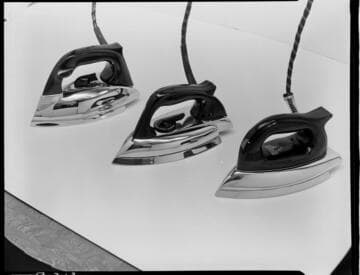 L to R - G.E. Rocket Iron, Westinghouse LPC4 Iron, Sunbeam Iron