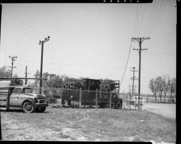 Portable electric substation in operation