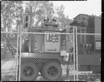 Portable electric substation in operation