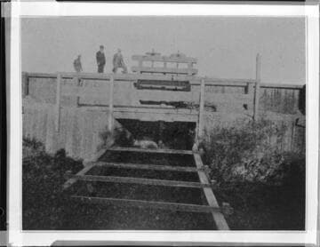 Flume at base of dam with gates open