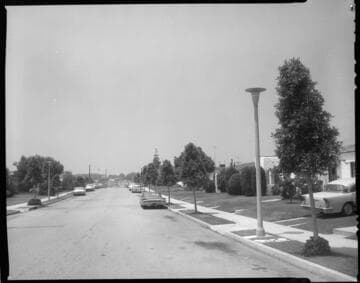 Street lighting in a newer residential community