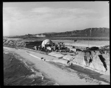San Onofre Nuclear Generating Station aerial NE from ocean