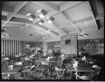 Motel dining room and rooms