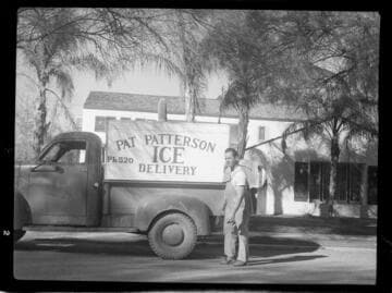 Pat Patterson Ice Delivery truck and driver