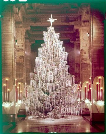 Christmas Tree in SCE's General Office lobby at 5th & Grand