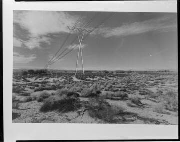 Aesthetic transmission line towers (single circuit) in a desert setting