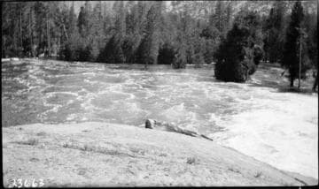 South Fork of San Joaquin River below Florence Lake Dam with approximate 3000 cfs spill