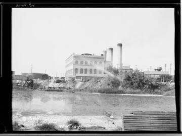 Redondo Beach Steam Plant looking West across salt pond